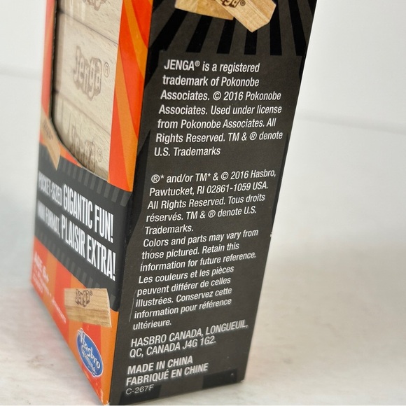 Hasbro Jenga Mini - Bright Orange and Natural Tan - Picture 2 of 3